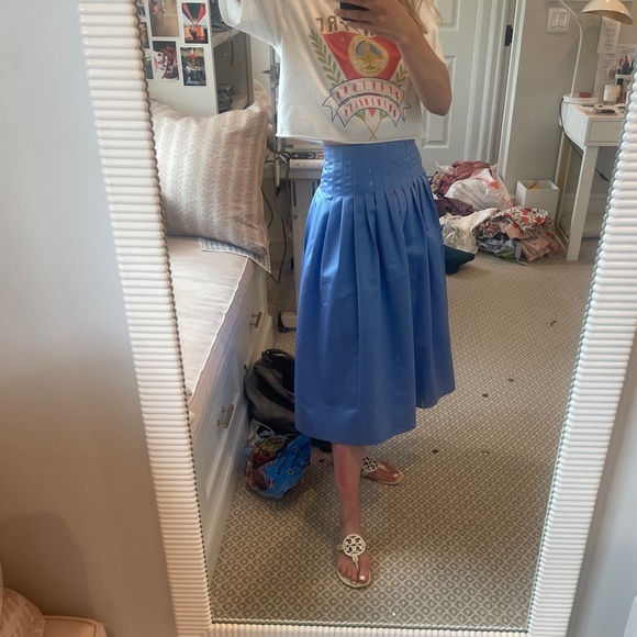 BLUE JCREW MIDI SKIRT— Brand new! - Picture 3 of 10